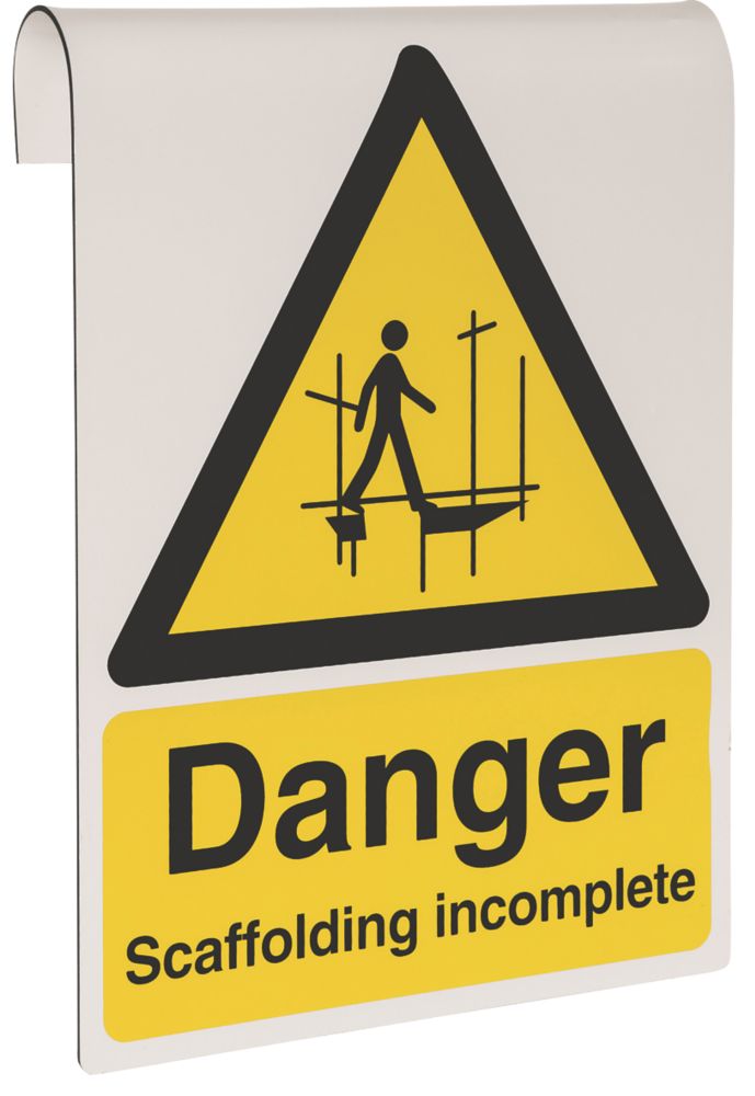 Image of "Danger Scaffolding Incomplete" Sign 500mm x 300mm 