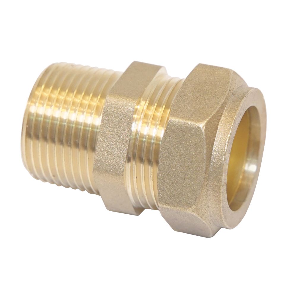 Image of Flomasta SFU_0316 Brass Compression Adapting Male Coupler 15mm x 1/2" 
