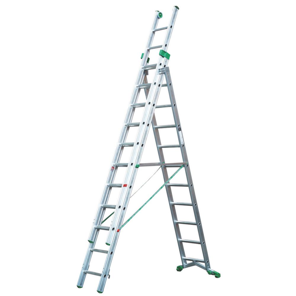 Image of TB Davies Heavy-Duty 3-Section 4-Way Aluminium Combination Ladder 8.1m 