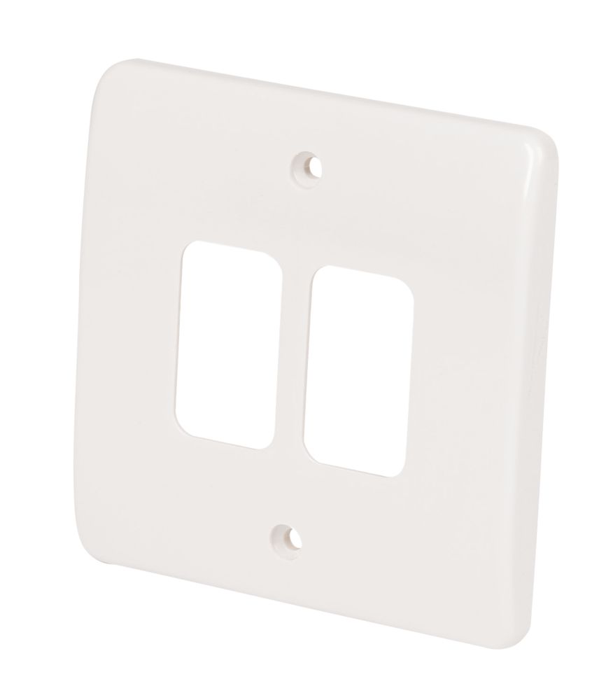 Image of MK Grid Plus 2-Module Grid Faceplate White 