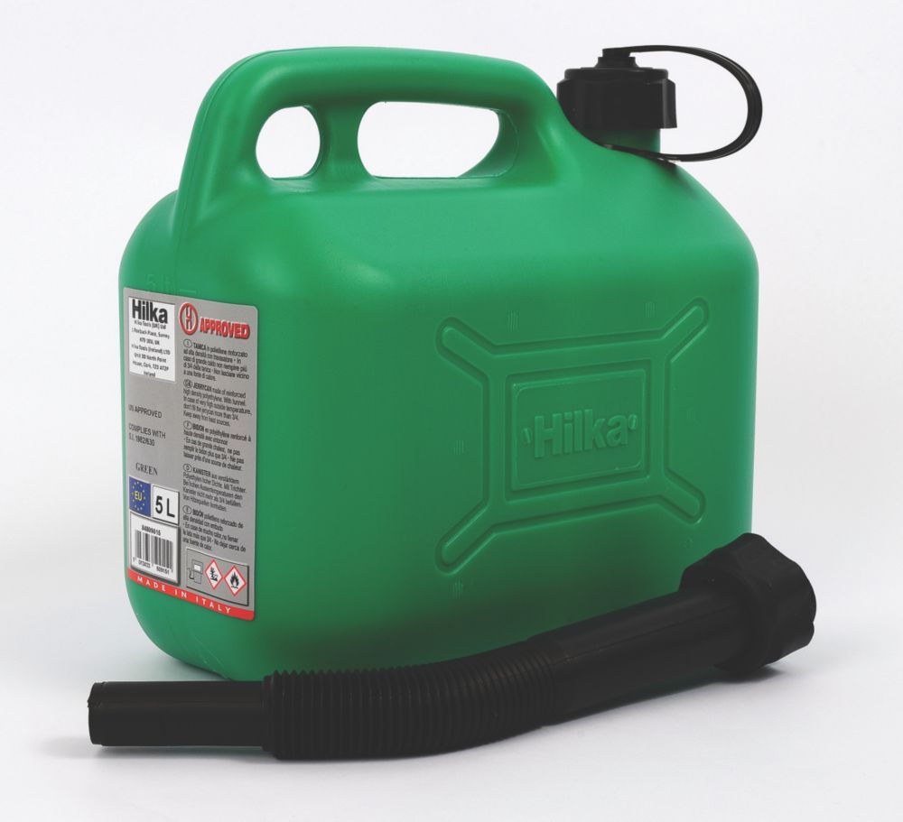 Image of Hilka Pro-Craft Plastic Fuel Can Green 5Ltr 