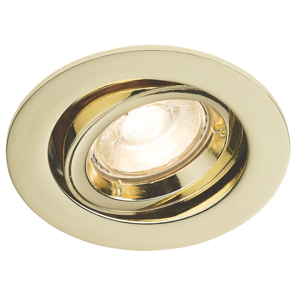 Image of Knightsbridge Tilt Recessed Downlight Brass 