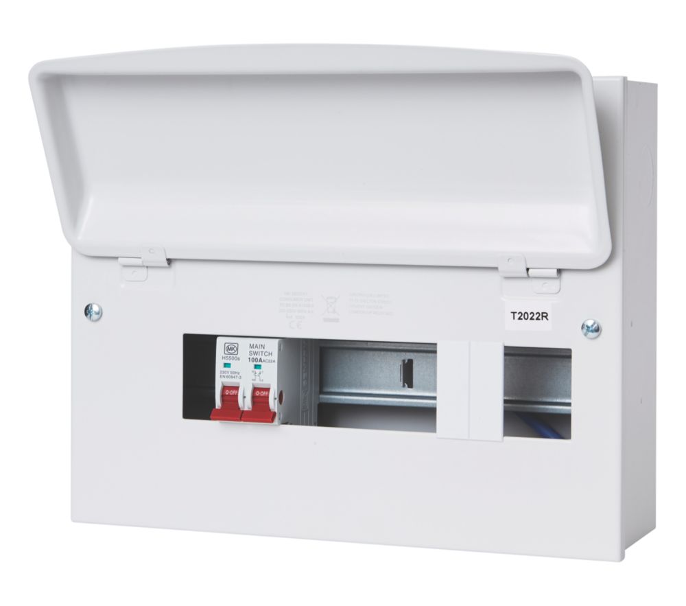 Image of MK Sentry 12-Module 10-Way Part-Populated Main Switch Consumer Unit 