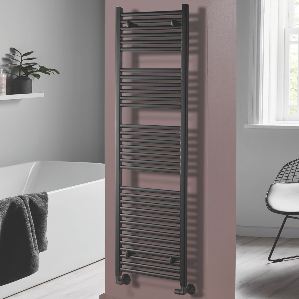 Image of Towelrads Pisa Premium Towel Radiator 1600mm x 400mm Black 2160BTU 
