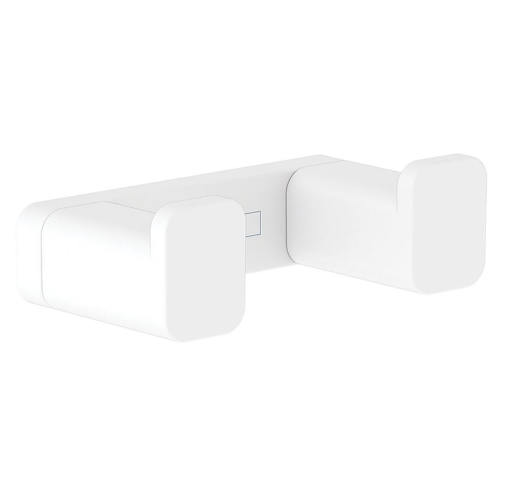 Image of Hansgrohe AddStoris Double Bathroom Hook Matt White 