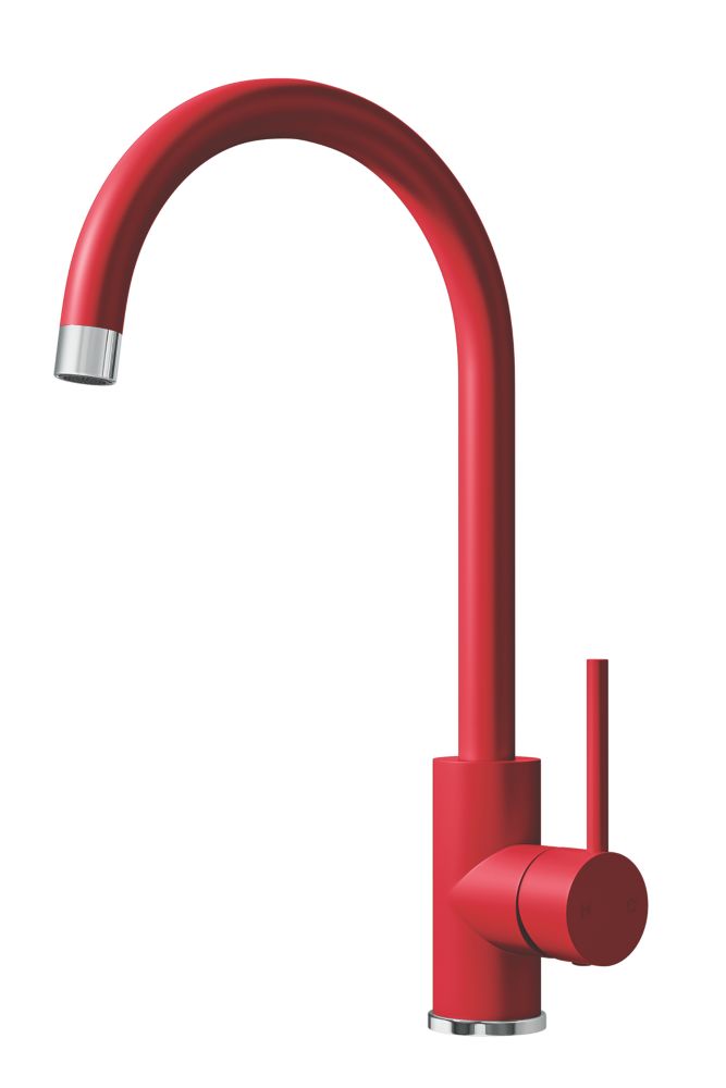 Image of ETAL Sorrento Single Lever Kitchen Mixer Tap Matt Red 