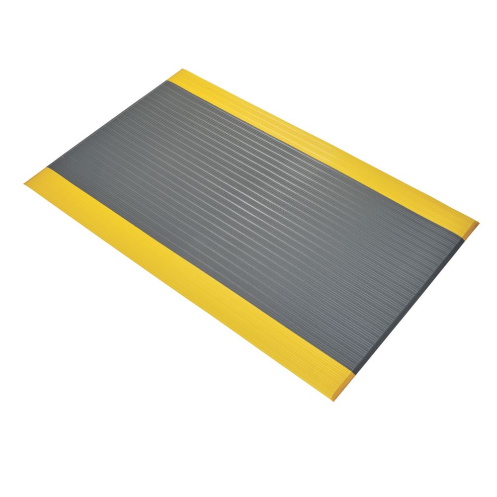 Image of COBA Europe Orthomat Anti-Fatigue Floor Mat Grey / Yellow 1.5m x 0.9m x 9mm 