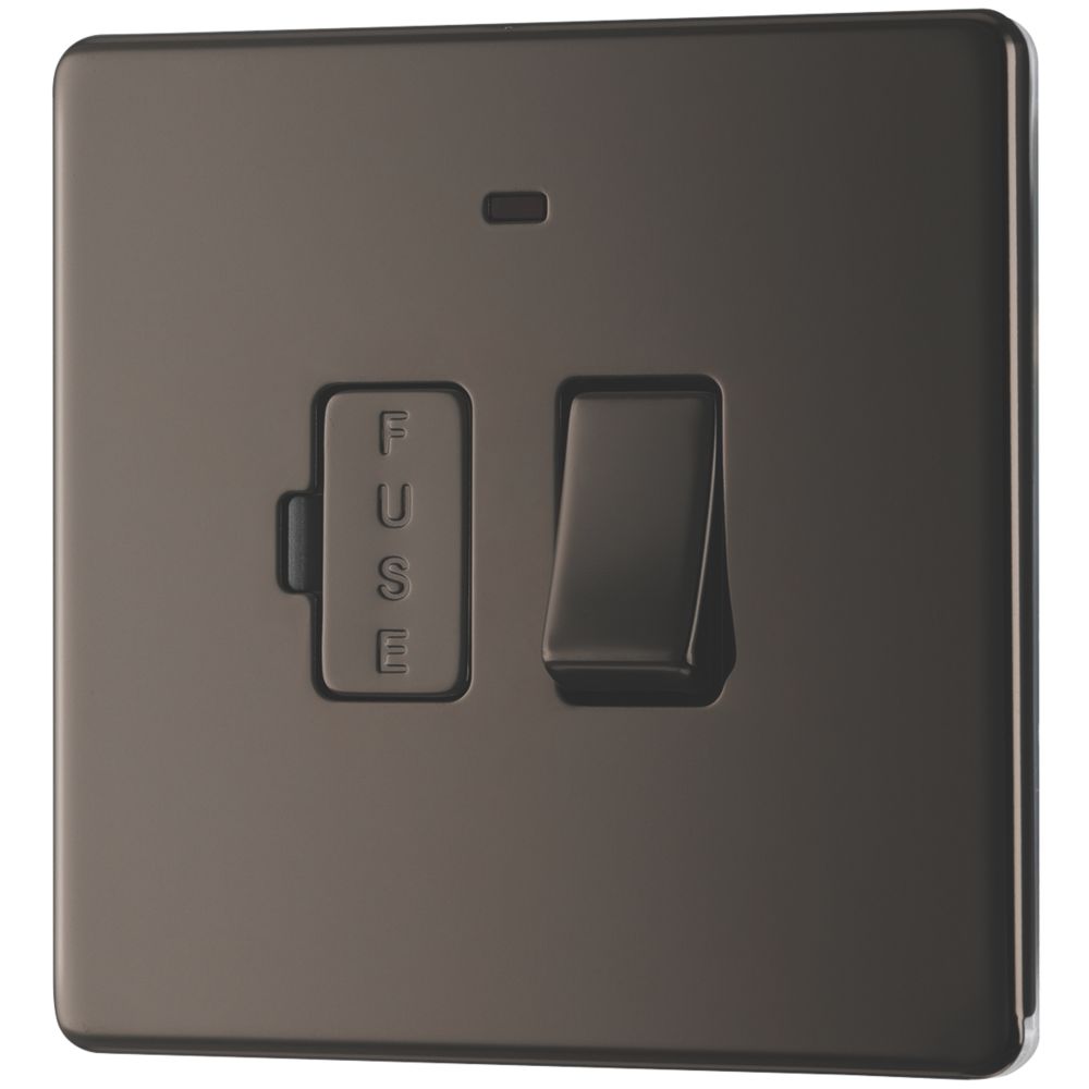 Image of LAP 13A Switched Fused Spur with LED Black Nickel 