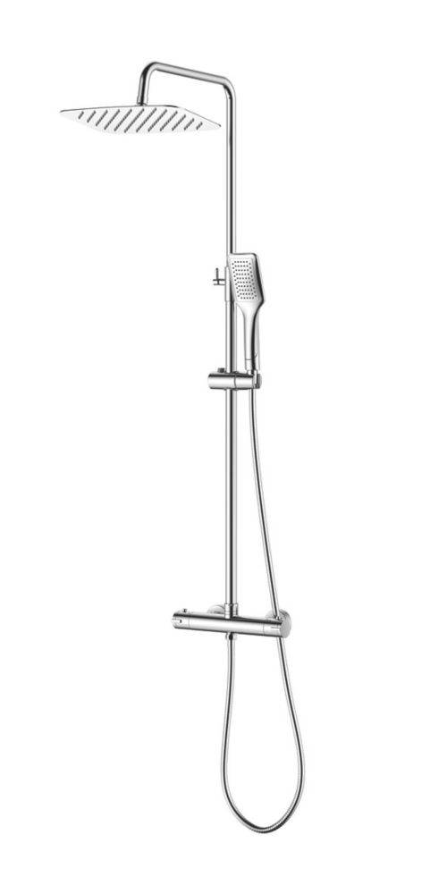 Image of ETAL Delta Rear-Fed Exposed Polished Chrome Thermostatic Bar Mixer Shower 