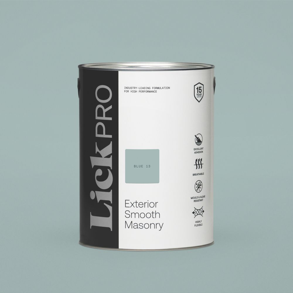 Image of LickPro Exterior Smooth Masonry Paint Blue 13 5Ltr 