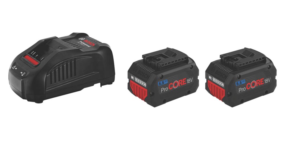 Image of Bosch 1600A0214D 18V 5.5Ah Li-Ion Coolpack ProCORE Battery & Charger Set 