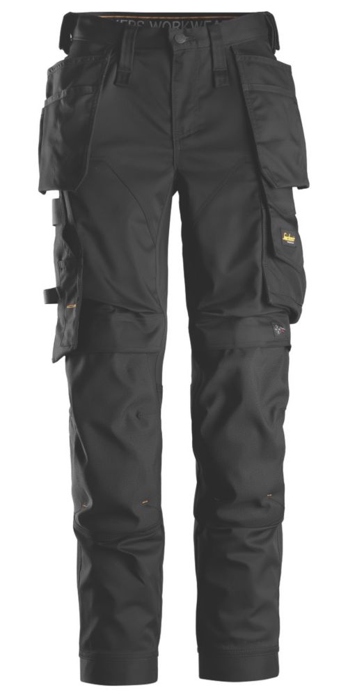 Image of Snickers AW Womens Stretch Trousers Black Size 10 31" L 