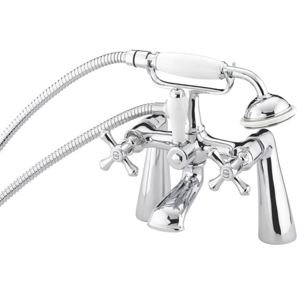 Image of Bristan Colonial Surface-Mounted Bath/Shower Mixer Bathroom Tap Chrome 