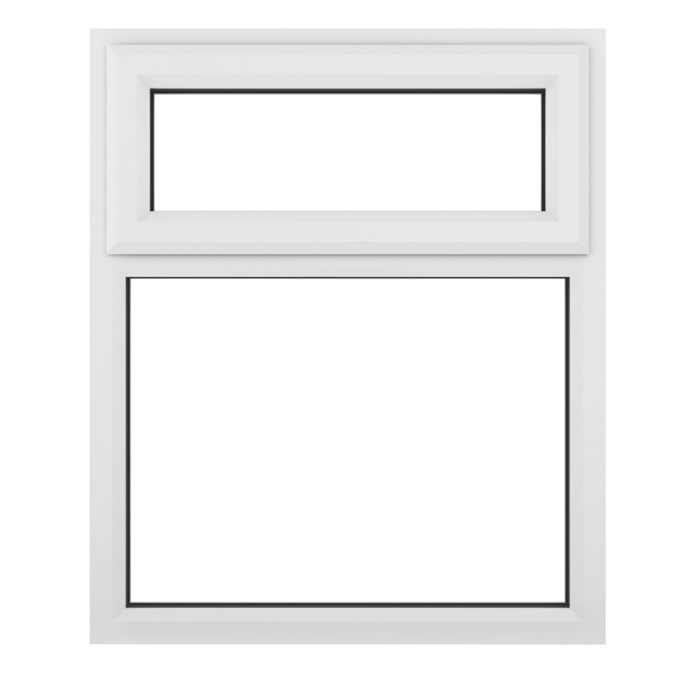 Image of Crystal Top Opening Clear Double-Glazed Casement White uPVC Window 905mm x 965mm 