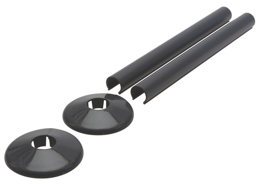 Image of Talon Snappit Radiator Tail Pipe Cover Anthracite Grey 18mm x 200mm 2 Pack 