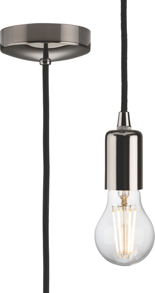 Image of Knightsbridge Contemporary Long Pendant Black Nickel 