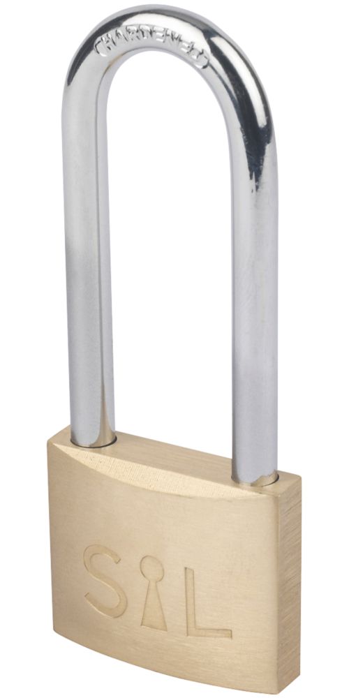 Image of Smith & Locke Brass Long Shackle Padlock 38mm 