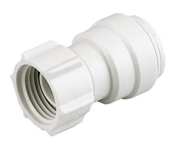 Image of JG Speedfit Plastic Push-Fit Straight Tap Connectors 15mm x 3/4" 2 Pack 