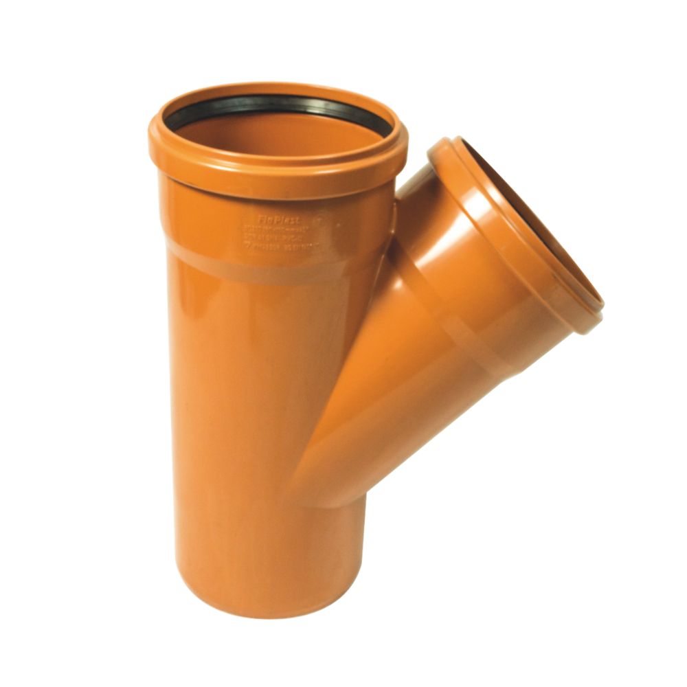 Image of FloPlast Push-Fit 45Â° Double Socket Equal Junction 160mm 