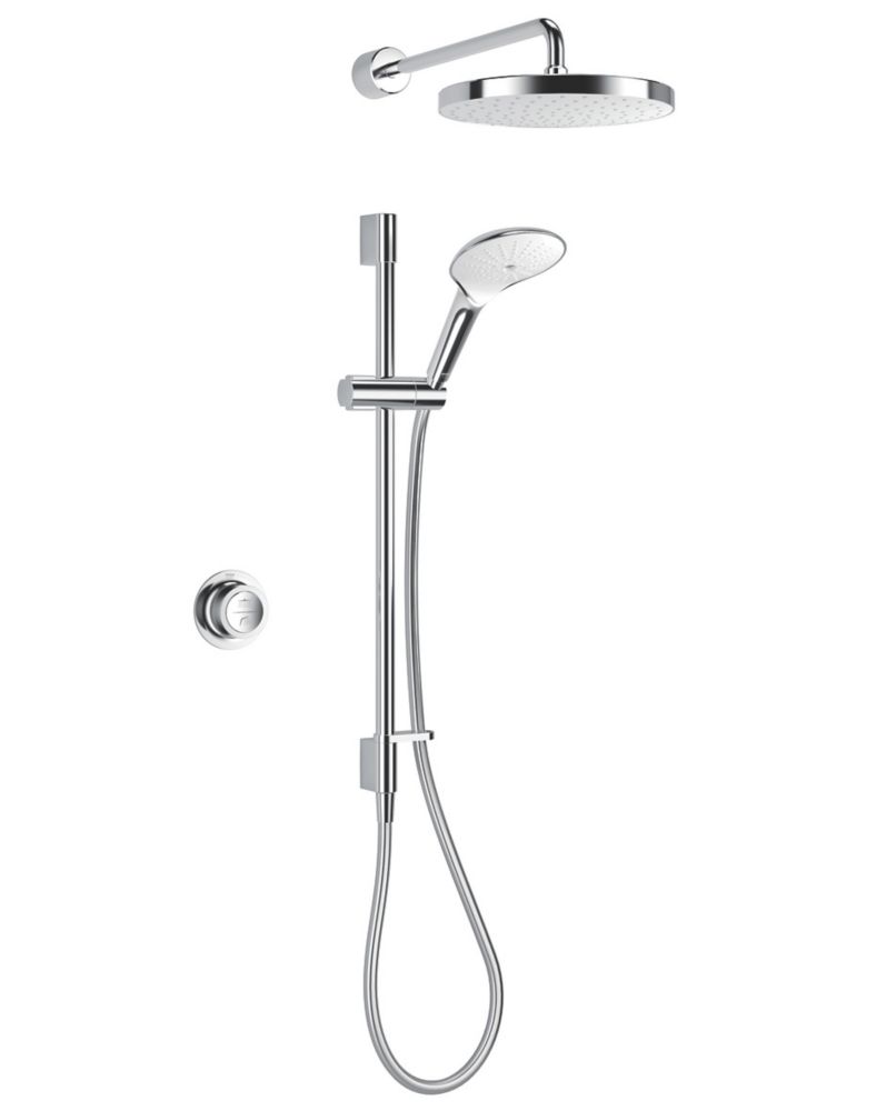 Image of Mira Mode Dual Gravity-Pumped Rear-Fed Chrome Thermostatic Digital Mixer Shower 