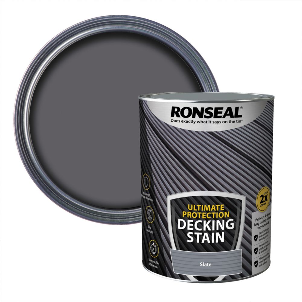 Image of Ronseal Ultimate Protection Decking Stain Slate 5Ltr 