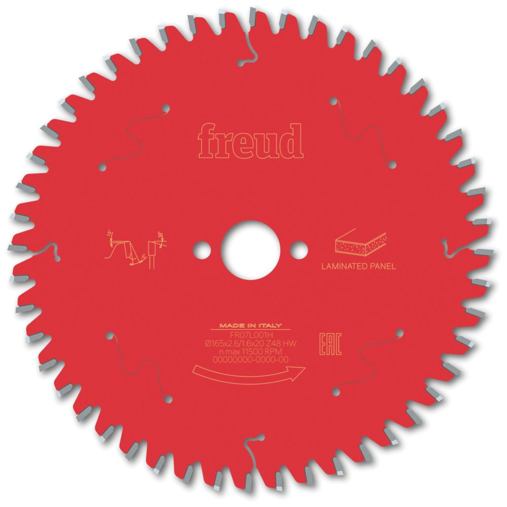 Image of Freud F03FS09800 Laminate Panel Circular Saw Blade 165mm x 20mm 48T 
