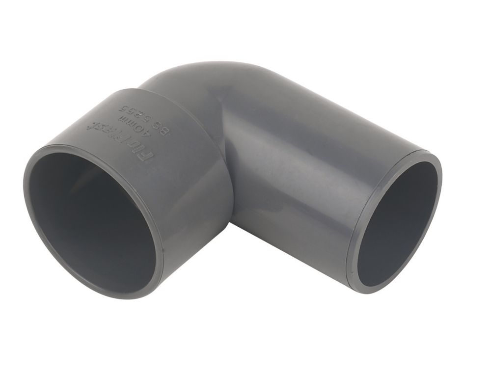 Image of FloPlast Conversion Bends 90Â° Grey 40mm 5 Pack 