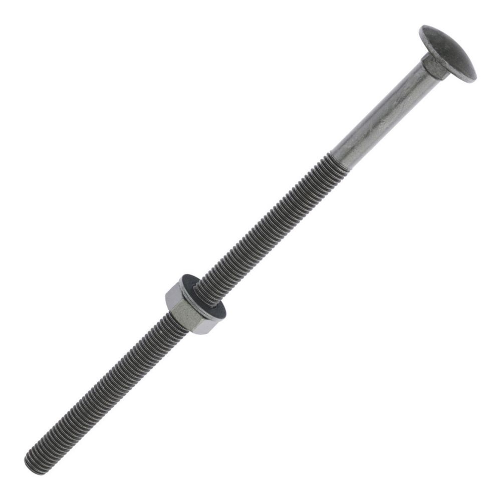 Image of Timco Exterior Carriage Bolts Heat-Treated Steel Organic Green Coating M10 x 200mm 10 Pack 