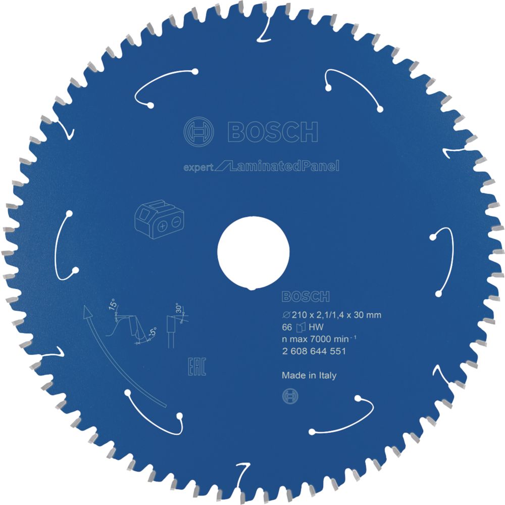 Image of Bosch Expert Laminate Panel Circular Saw Blade 210mm x 30mm 66T 