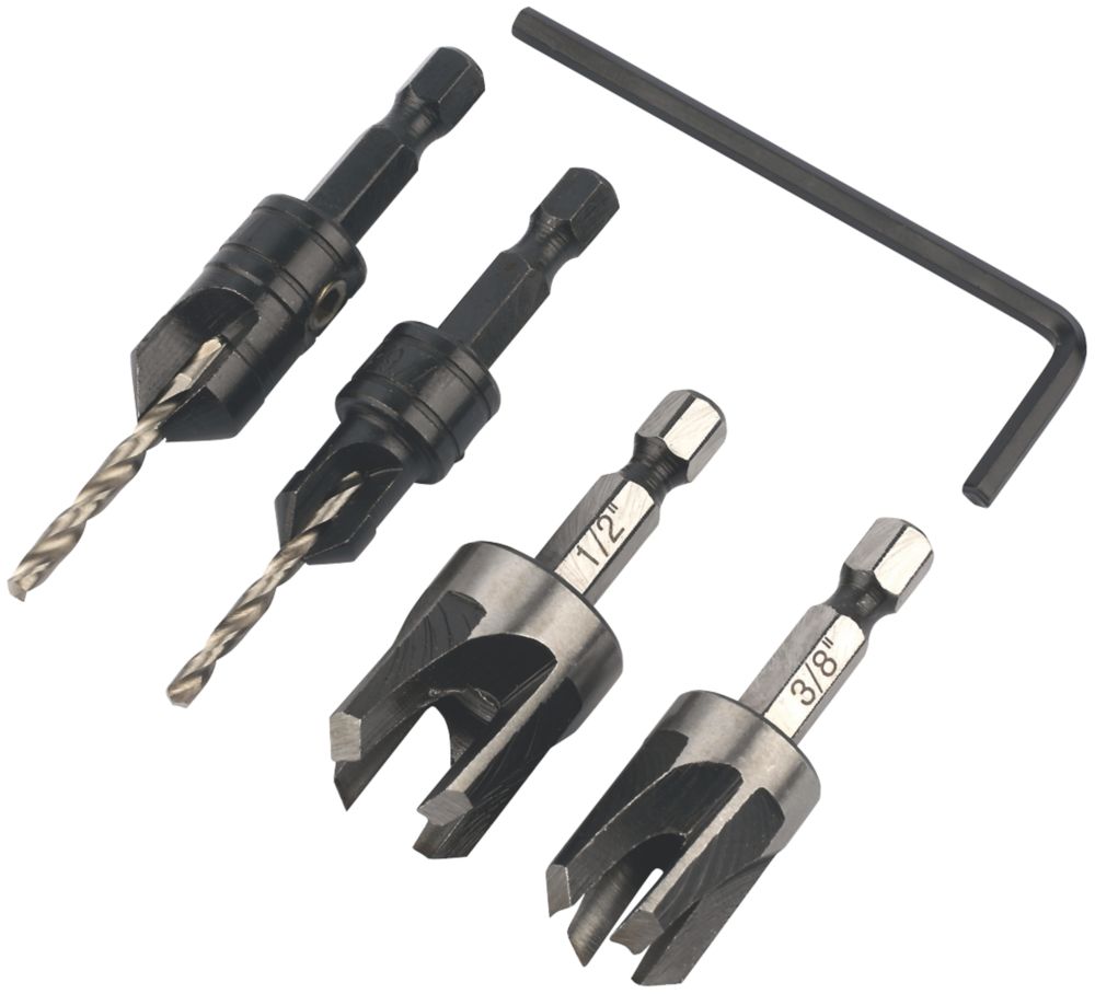 Image of DeWalt Plug Cutter & Countersink Set 4 Pieces 