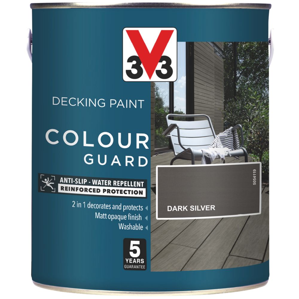 Image of V33 Colour Guard Decking Paint Dark Silver 2.5Ltr 
