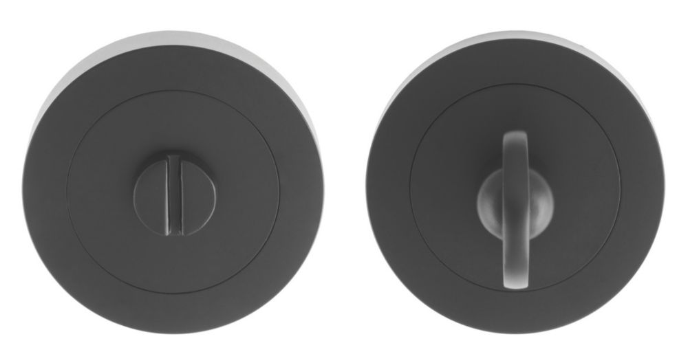 Image of Carlisle Brass Standard WC Thumbturn Set Matt Black 50mm 