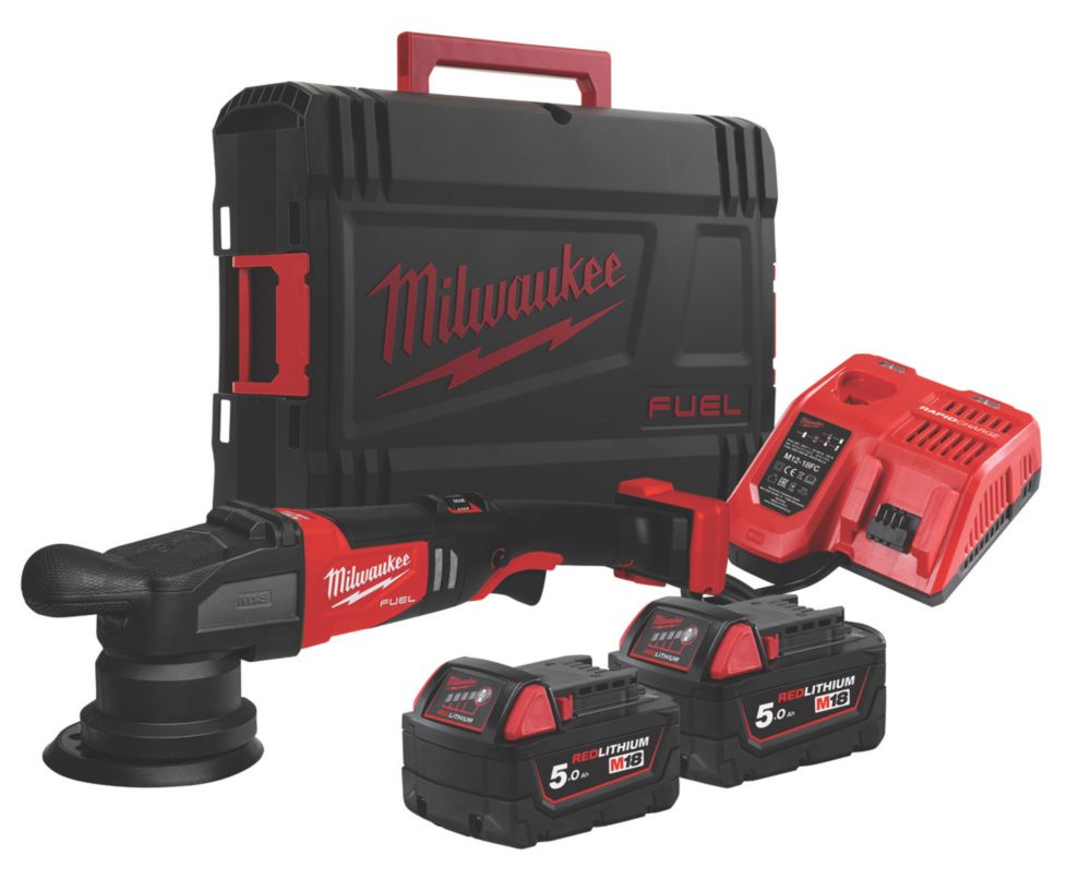 Image of Milwaukee M18FROP15-502X 125mm 18V 2 x 5.0Ah Li-Ion RedLithium Brushless Cordless Polisher 