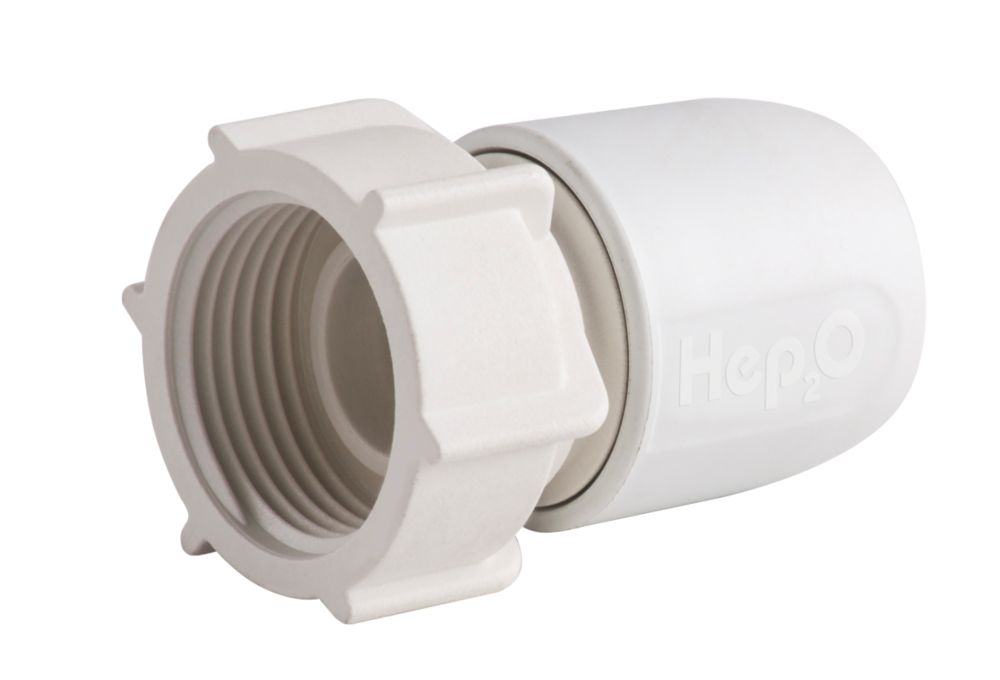 Image of Hep2O Hand-Titan Plastic Push-Fit Straight Tap Connector 15mm x 3/4" 