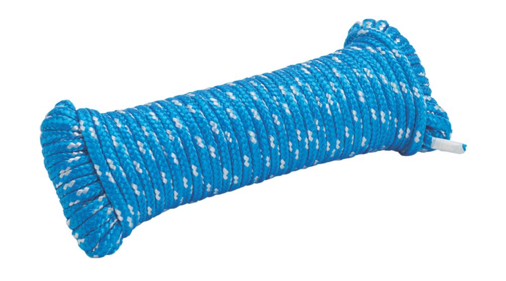Image of Braided Rope Blue / White 5mm x 20m 