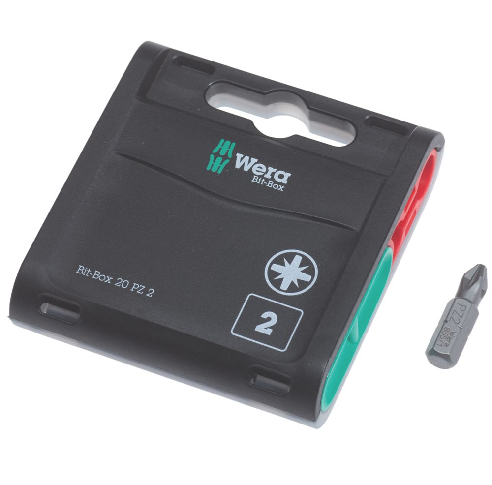 Image of Wera BiTorsion 855/1 H 1/4" 25mm Hex Shank PZ2 Tough Bits 20 Pack 