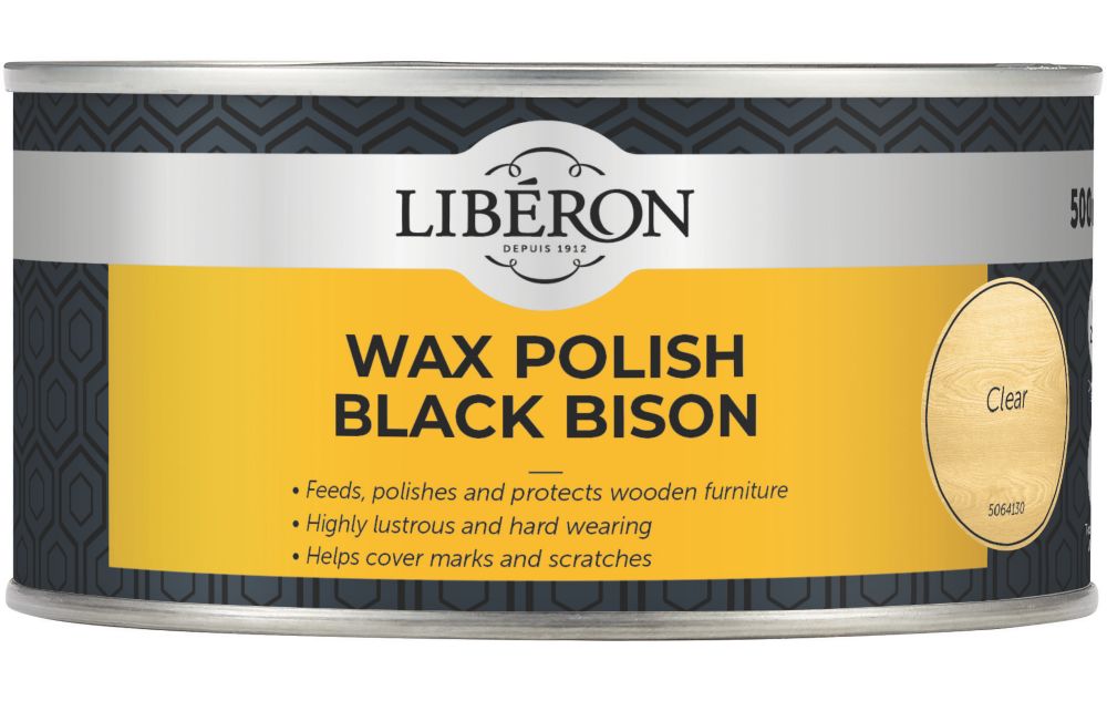 Image of Liberon Black Bison Paste Wax Satin to gloss Clear 500ml 