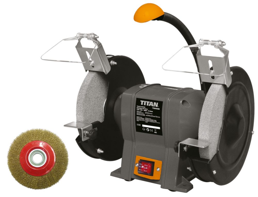 Image of Titan TTB521GRB 200mm Brushless Electric Bench Grinder 240V 