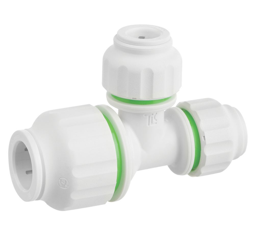 Image of Flomasta Twistloc SPT67611M Plastic Push-Fit Reducing Tee 15mm x 10mm x 10mm 