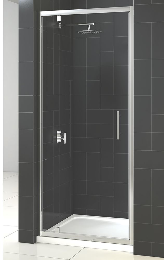 Image of Triton Fast Fix Framed Rectangular Pivot Shower Door Chrome 800mm x 1900mm 