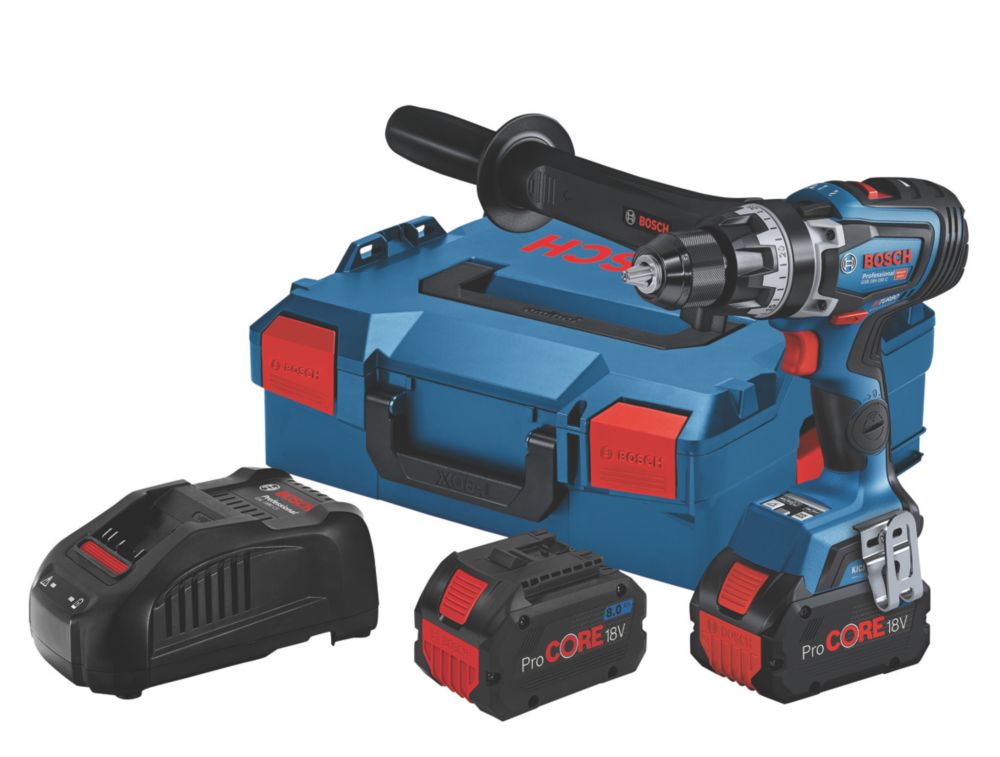 Image of Bosch GSB 18V-150 C 18V 2 x 8.0Ah Li-Ion ProCORE Brushless Cordless BITURBO Combi Drill 
