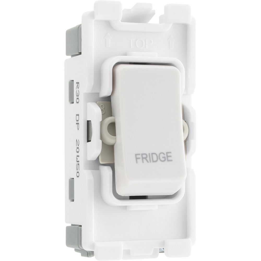 Image of British General Nexus Grid 20A Grid DP Fridge Switch White 