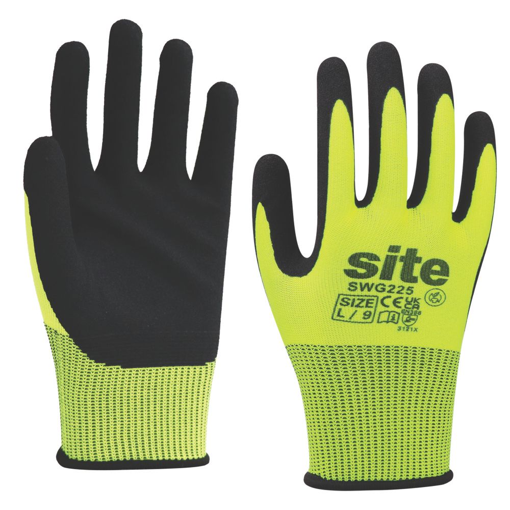Image of Site SWG225 Gloves Yellow/Black Large 