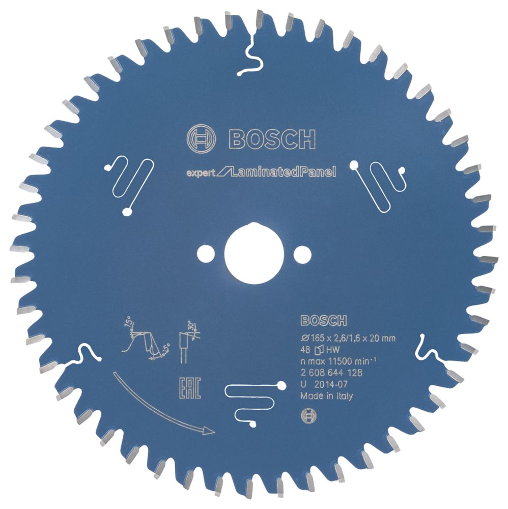 Image of Bosch Expert Laminate Panel Circular Saw Blade 165mm x 20mm 48T 