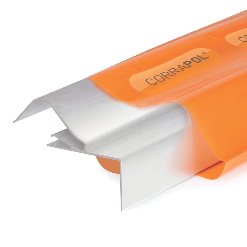 Image of Corrapol Rock n Lock Aluminium Rigid Side Flashing Mill 125 x 97mm x 2m 