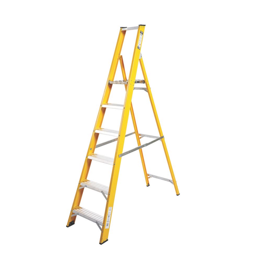 Image of Lyte Fibreglass 6-Treads Platform Stepladder 1.26m 
