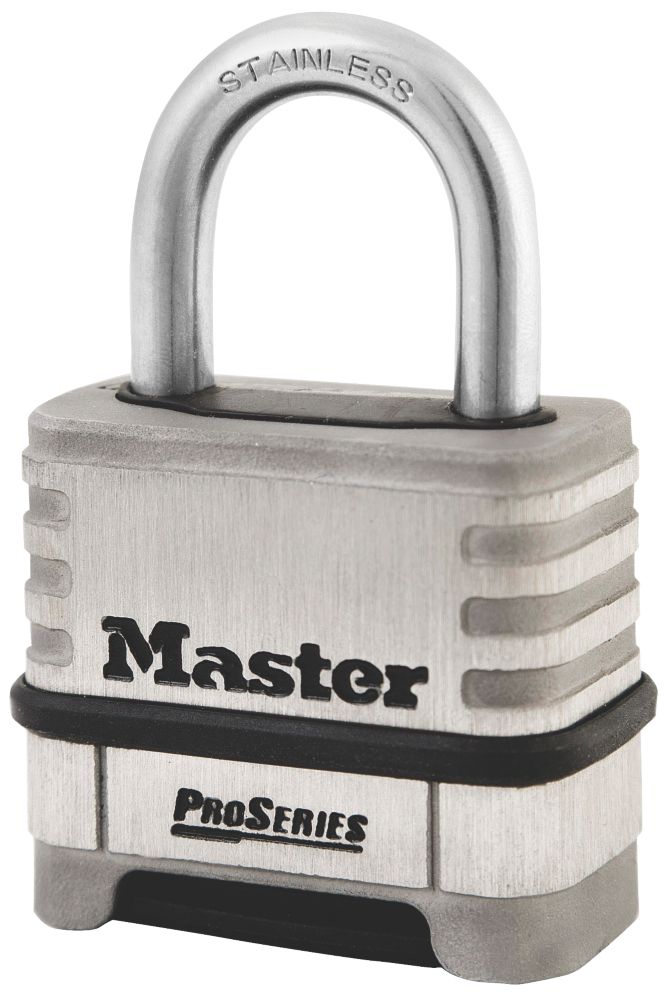 Image of Master Lock 1174D Stainless Steel Weatherproof Combination Padlock Silver 58mm 