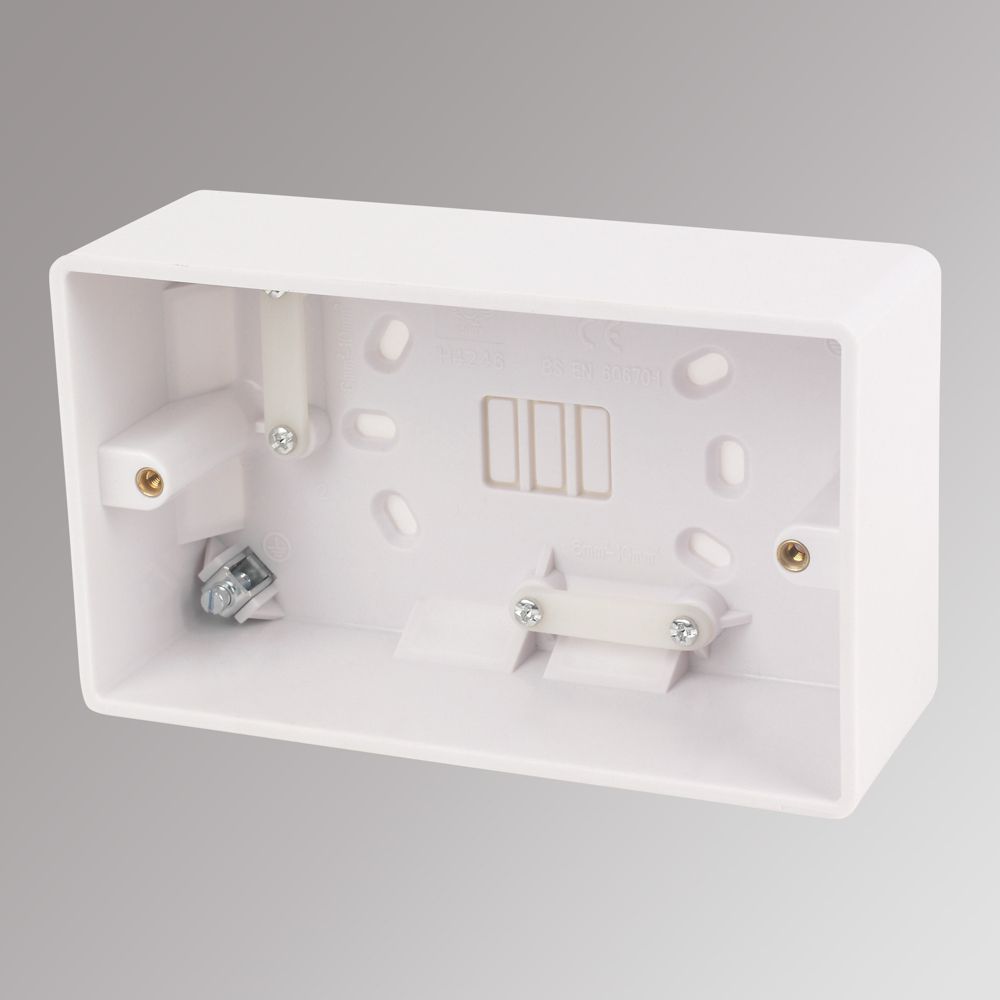 Image of LAP 2-Gang Surface Pattress Back Box 46mm 