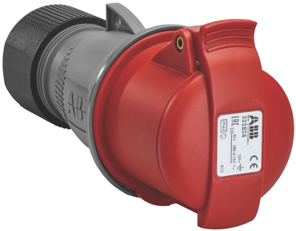 Image of ABB 32A 3P+E Straight Connector 415V 