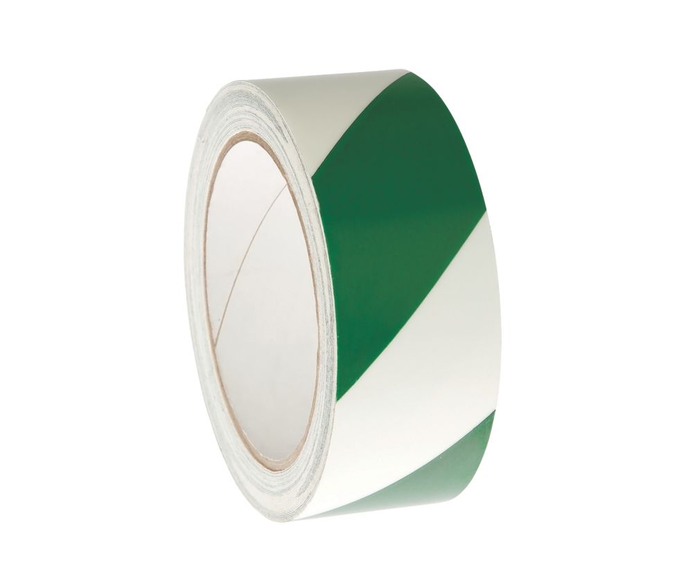Image of Nite-Glo Chevron Safety Tape Luminescent / Green 10m x 40mm 